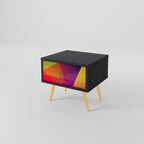 VIVID GEOMETRY Nightstand in Black Finish