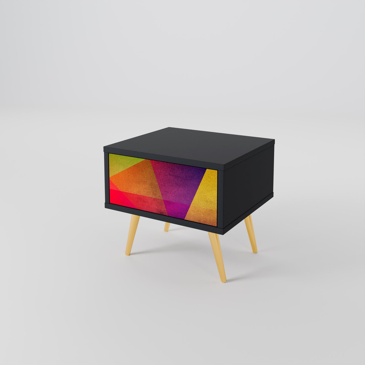 VIVID GEOMETRIE Nattduksbord i svart finish