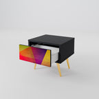 VIVID GEOMETRY Nightstand in Black Finish