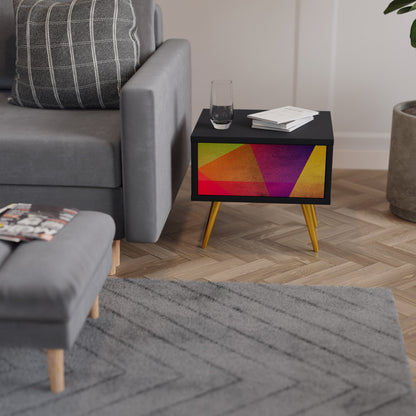 VIVID GEOMETRIE Nattduksbord i svart finish