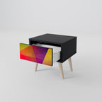 VIVID GEOMETRY Nightstand in Black Finish