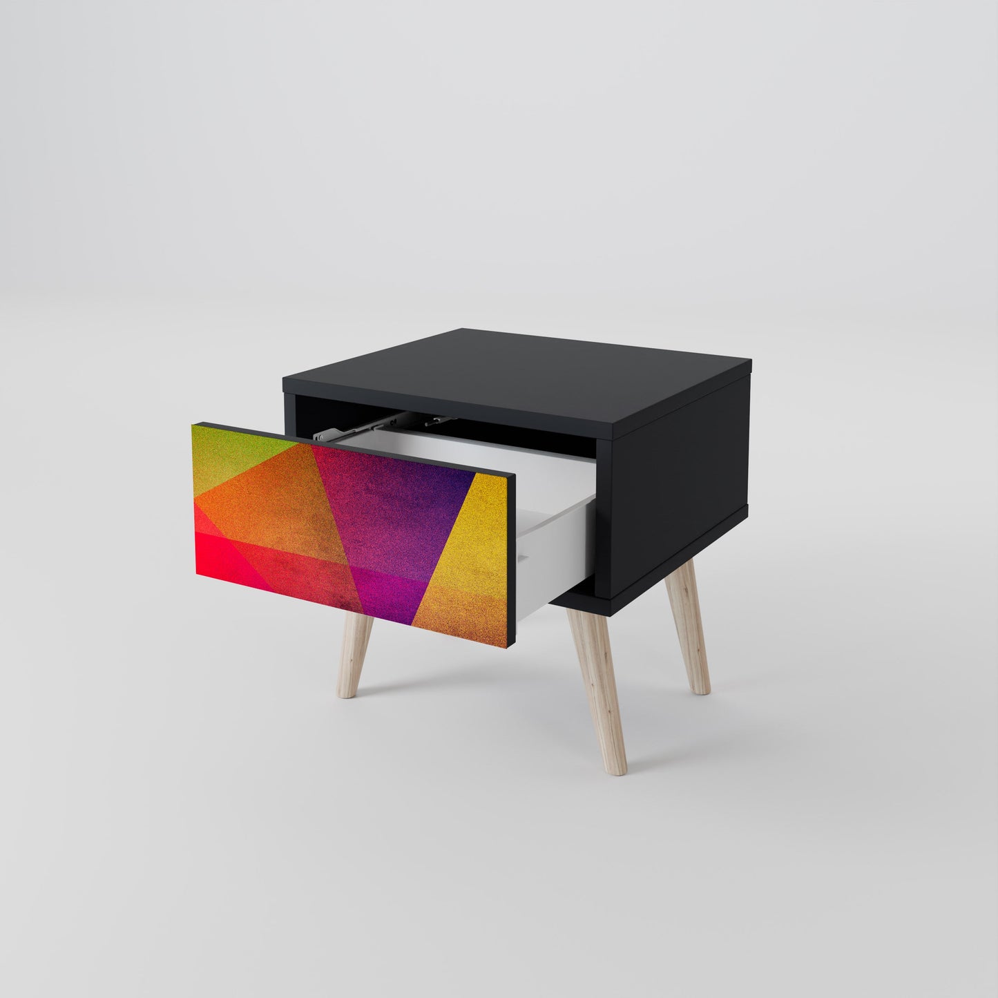VIVID GEOMETRIE Nattduksbord i svart finish