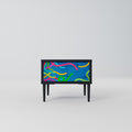 STREAMER TANGLE Nightstand in Black Finish