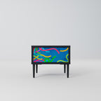 STREAMER TANGLE Nightstand in Black Finish