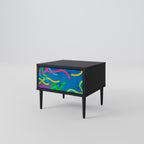STREAMER TANGLE Nightstand in Black Finish