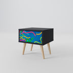 STREAMER TANGLE Nightstand in Black Finish