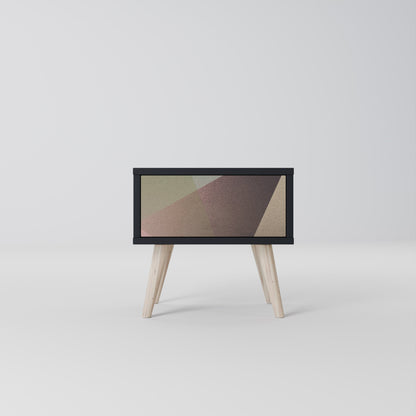 Nattduksbord i beige geometri i svart finish