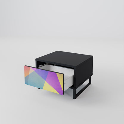 LJUS GEOMETRISK Sängbord i svart finish
