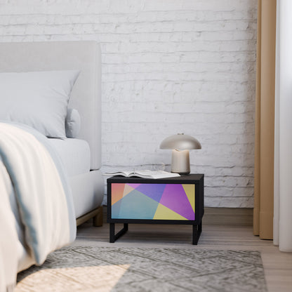 LJUS GEOMETRISK Sängbord i svart finish