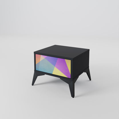 LJUS GEOMETRISK Sängbord i svart finish