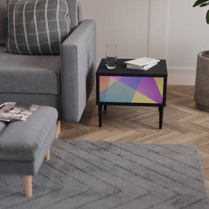 LJUS GEOMETRISK Sängbord i svart finish
