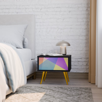 LJUS GEOMETRISK Sängbord i svart finish