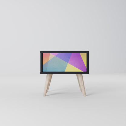 LJUS GEOMETRISK Sängbord i svart finish