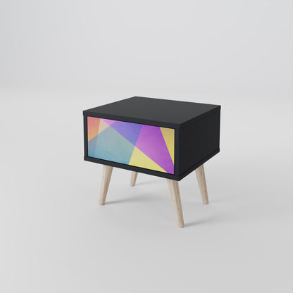 LJUS GEOMETRISK Sängbord i svart finish