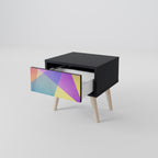 BRIGHT GEOMETRY Nightstand in Black Finish