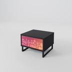 IRREGULAR PINK Nightstand in Black Finish