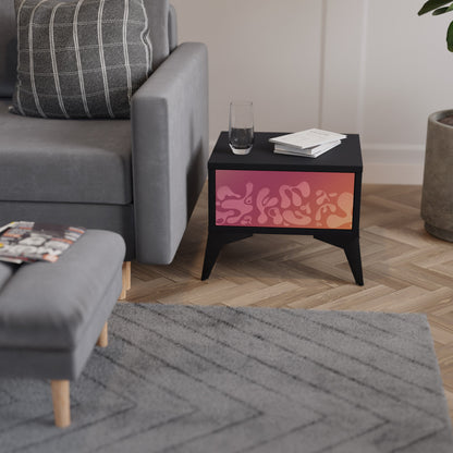 IRREGULAR ROSA Nattduksbord i svart finish