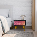 IRREGULAR PINK Nightstand in Black Finish