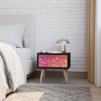 IRREGULAR PINK Nightstand in Black Finish