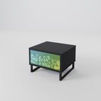 IRREGULAR BLUE Nightstand in Black Finish