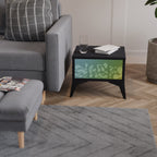 IRREGULAR BLUE Nightstand in Black Finish