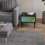 IRREGULAR BLUE Nightstand in Black Finish