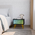 IRREGULAR BLUE Nightstand in Black Finish