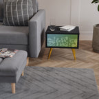 IRREGULAR BLUE Nightstand in Black Finish