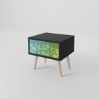 IRREGULAR BLUE Nightstand in Black Finish