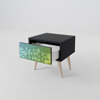 IRREGULAR BLUE Nightstand in Black Finish