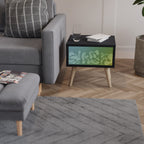 IRREGULAR BLUE Nightstand in Black Finish