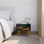 JORDNÄRLIGA FIGURES Nattduksbord i svart finish