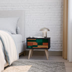 JORDNÄRLIGA FIGURES Nattduksbord i svart finish