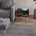 JORDNÄRLIGA FIGURES Nattduksbord i svart finish