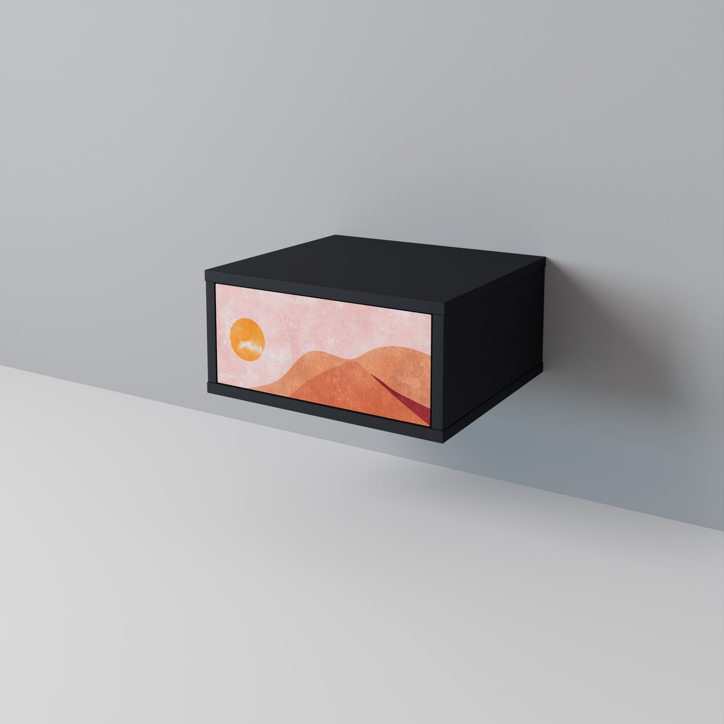 LUMINOUS SUNLIGHT nattduksbord i svart finish