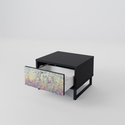 MOSAIC OF COLORS Nattduksbord i svart finish
