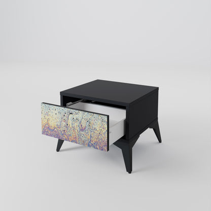 MOSAIC OF COLORS Nattduksbord i svart finish