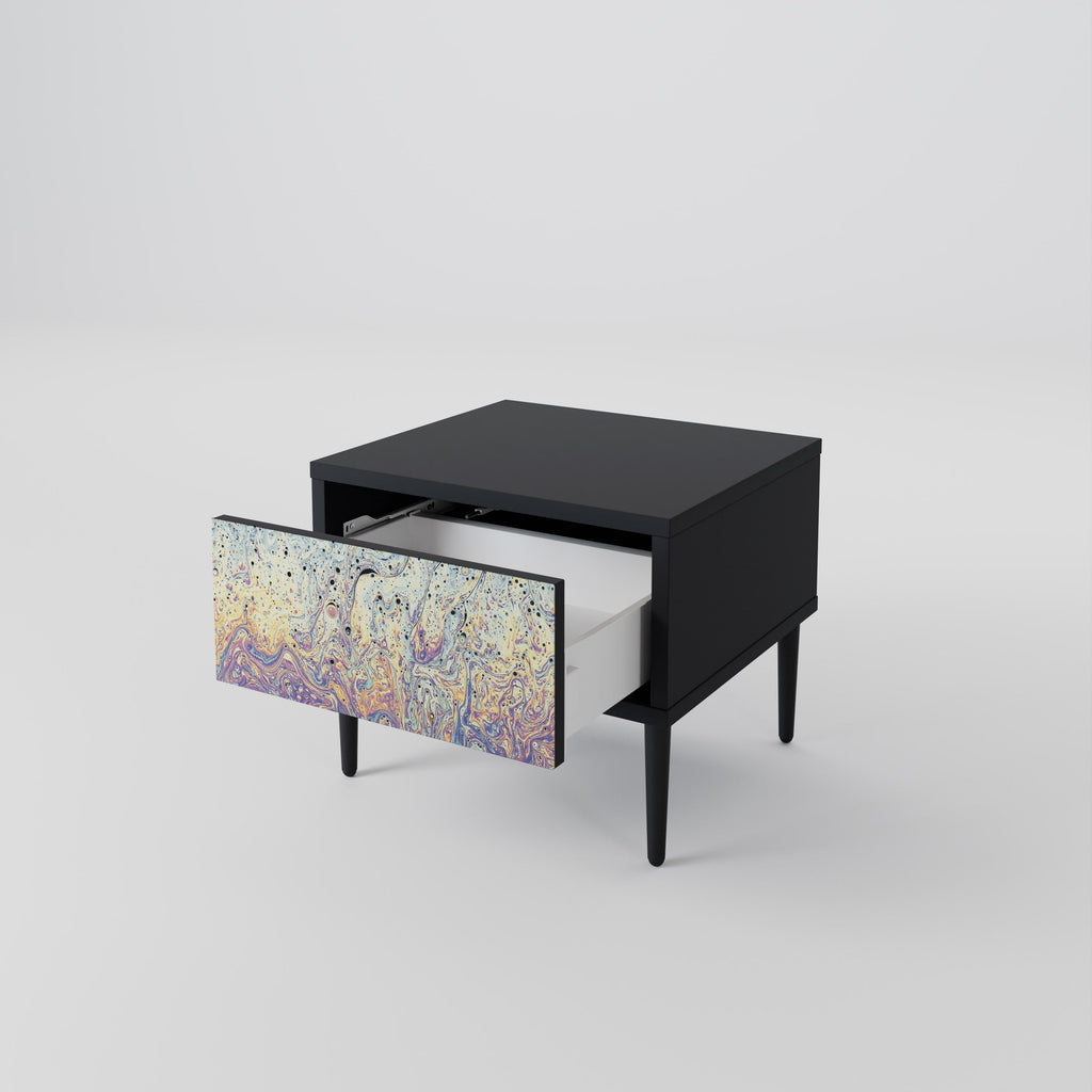 MOSAIC OF COLORS Nattduksbord i svart finish