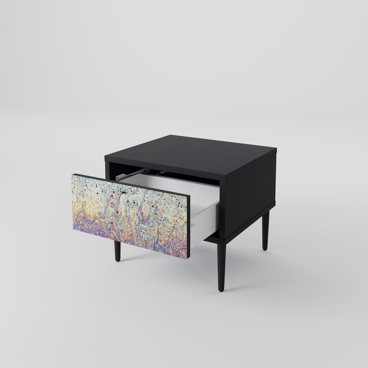 MOSAIC OF COLORS Nattduksbord i svart finish