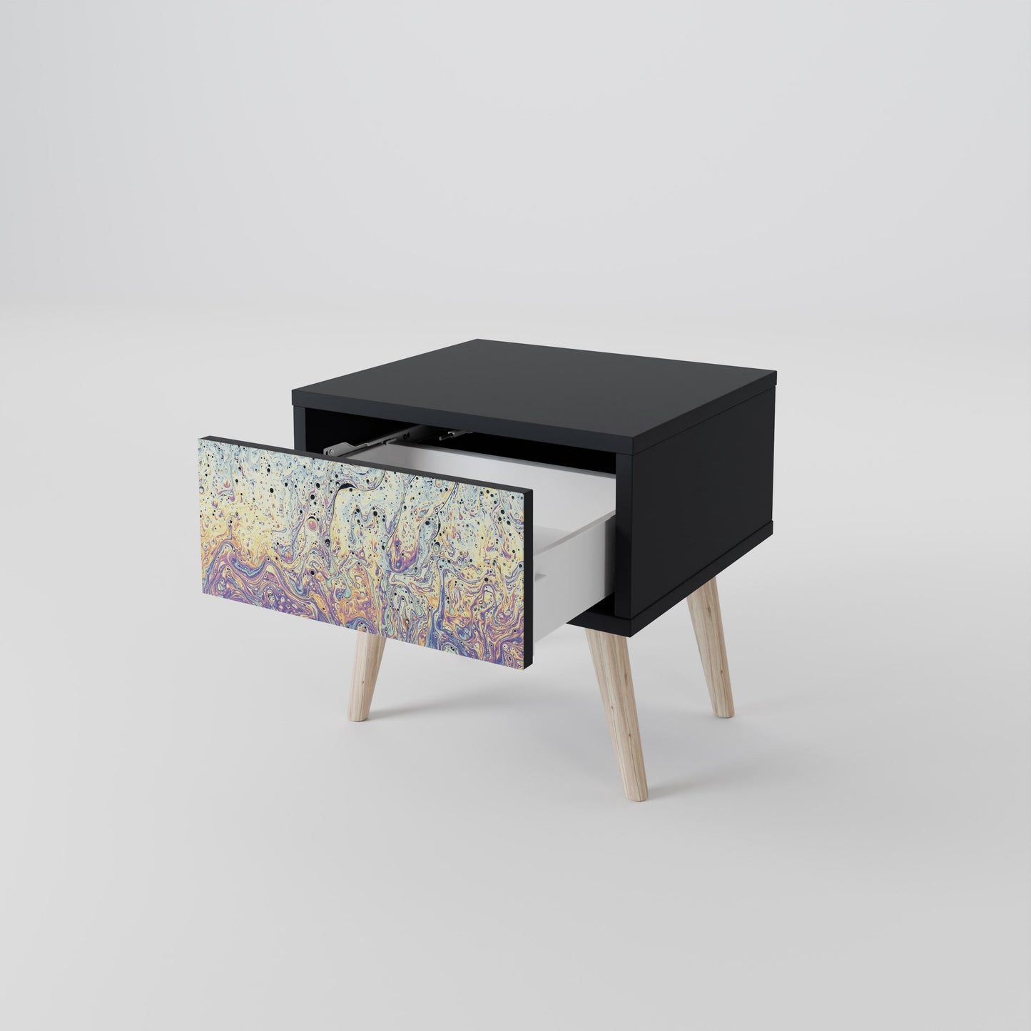 MOSAIC OF COLORS Nattduksbord i svart finish