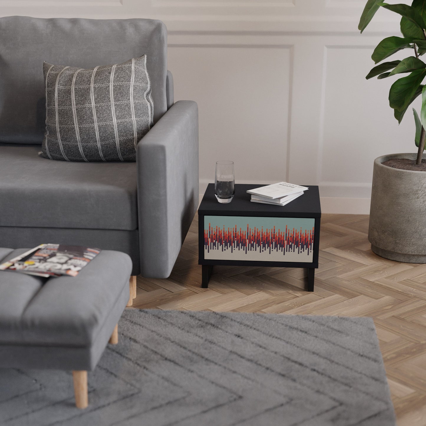 CHROMA CONTOURS Nattduksbord i svart finish