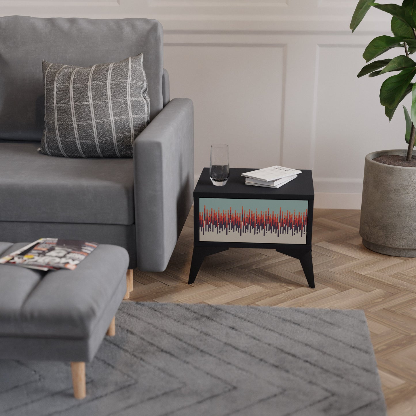 CHROMA CONTOURS Nattduksbord i svart finish