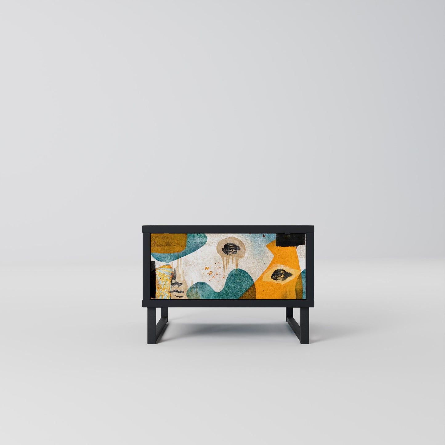 ABSTRACT FACES nattduksbord i svart finish