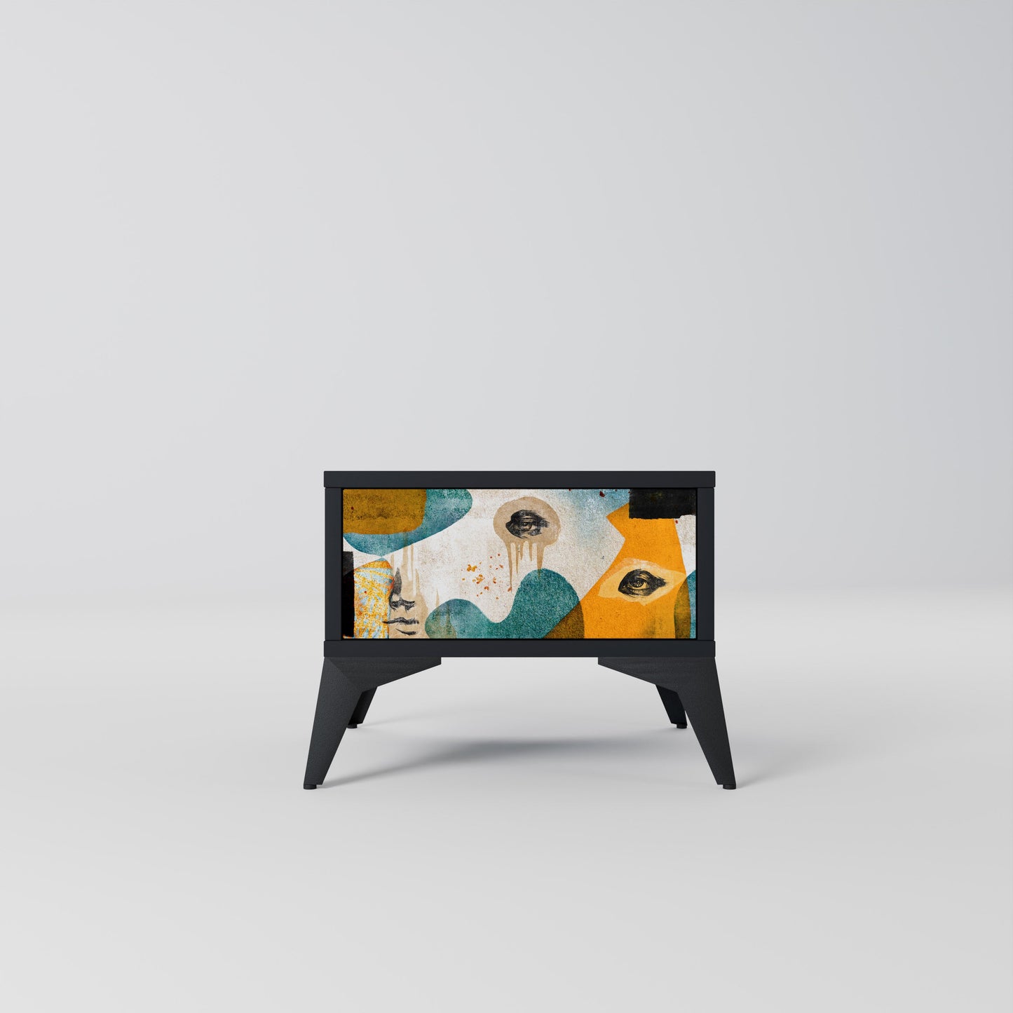 ABSTRACT FACES nattduksbord i svart finish