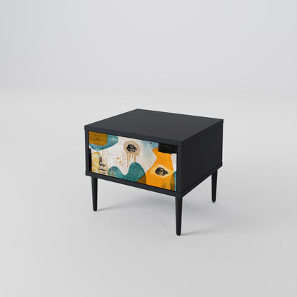 ABSTRACT FACES nattduksbord i svart finish