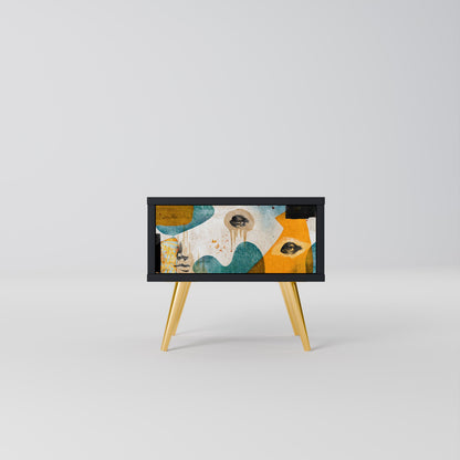 ABSTRACT FACES nattduksbord i svart finish