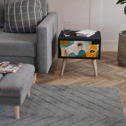 ABSTRACT FACES nattduksbord i svart finish