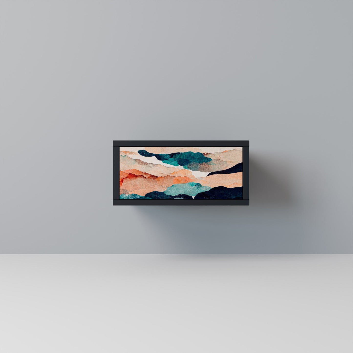 ABSTRACT LANDSCAPE nattduksbord i svart finish