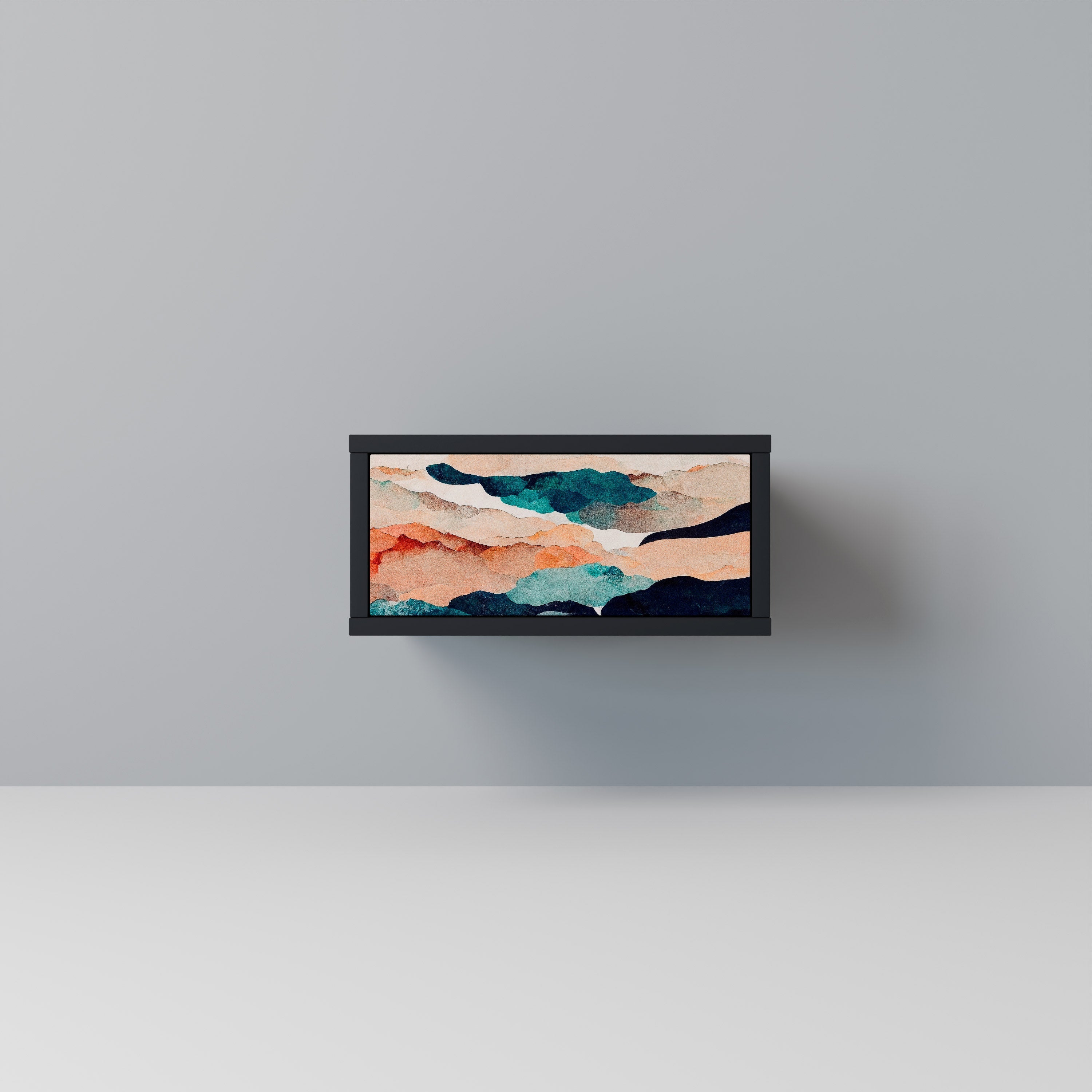 ABSTRACT LANDSCAPE nattduksbord i svart finish