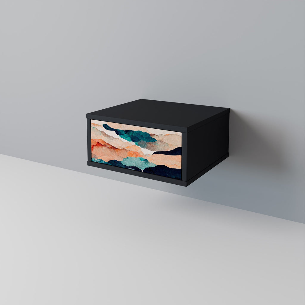 ABSTRACT LANDSCAPE nattduksbord i svart finish